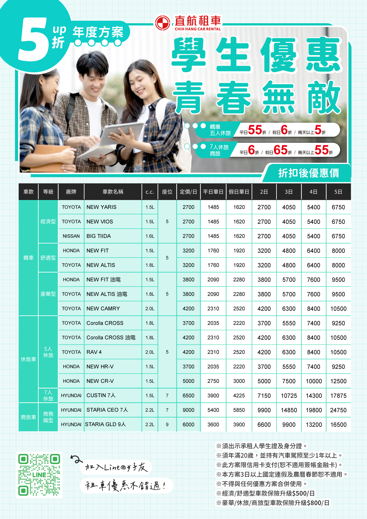 學生優惠.青春無敵