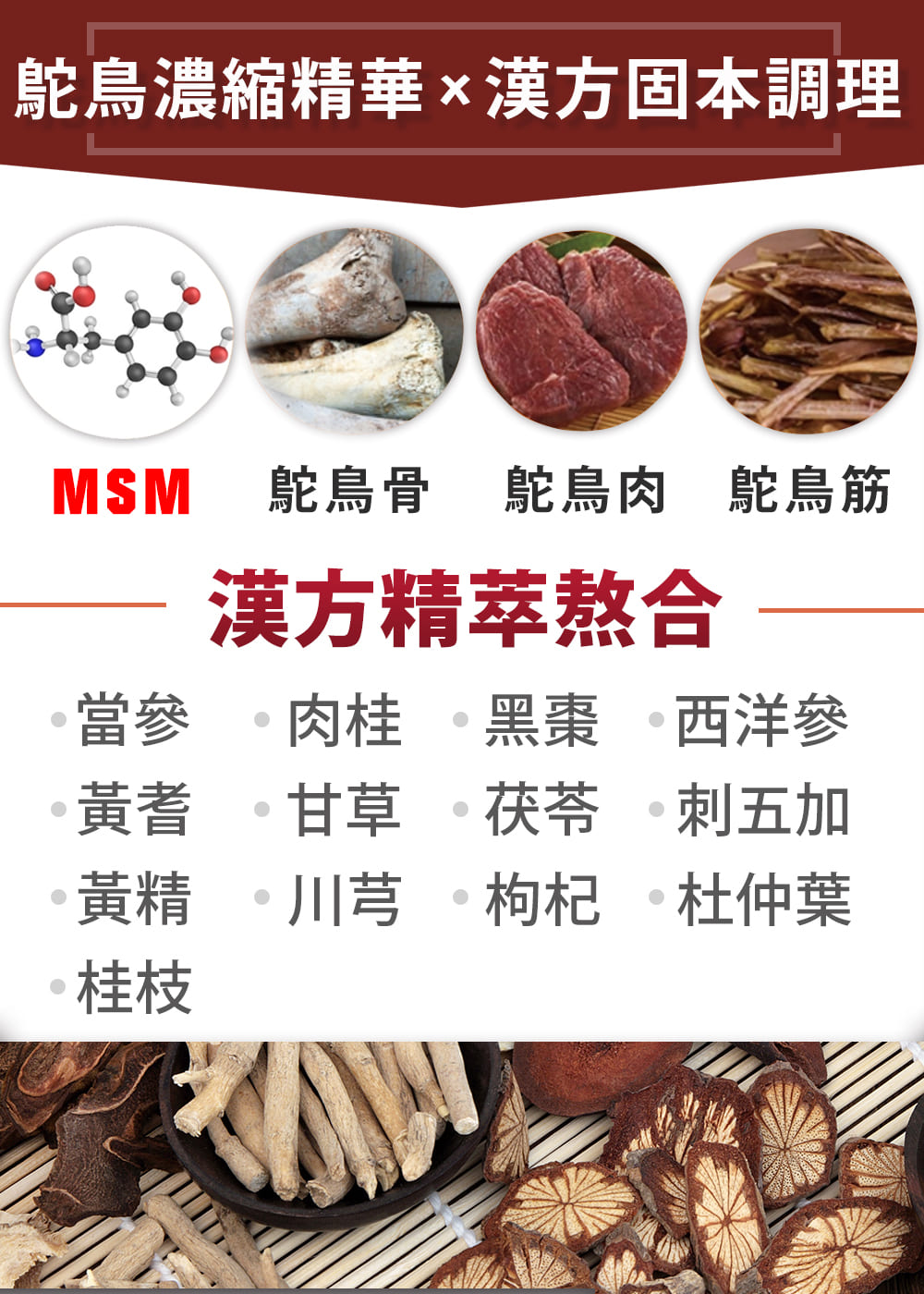 鴕鳥精華、漢方固本